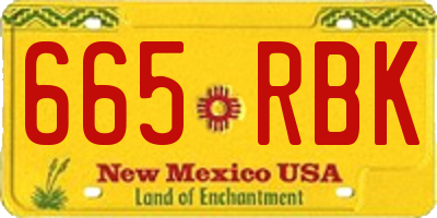 NM license plate 665RBK