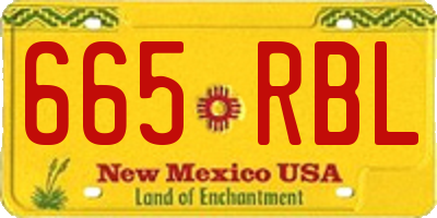 NM license plate 665RBL