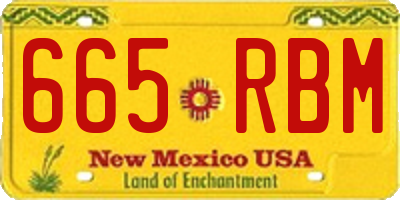 NM license plate 665RBM