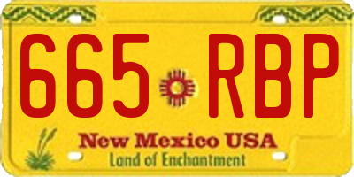 NM license plate 665RBP