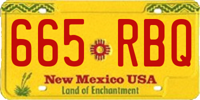 NM license plate 665RBQ
