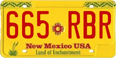 NM license plate 665RBR