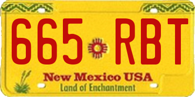 NM license plate 665RBT