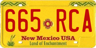 NM license plate 665RCA