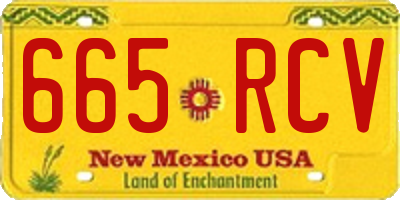 NM license plate 665RCV
