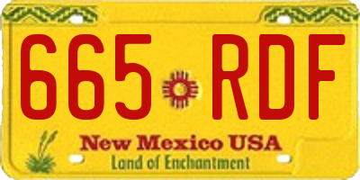 NM license plate 665RDF