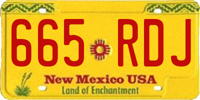 NM license plate 665RDJ