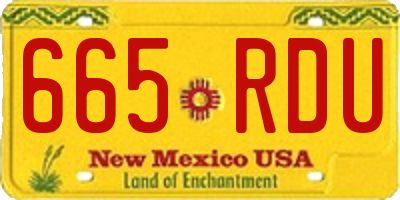 NM license plate 665RDU