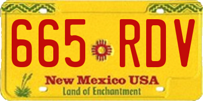 NM license plate 665RDV