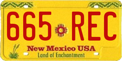 NM license plate 665REC