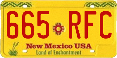 NM license plate 665RFC