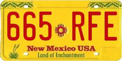 NM license plate 665RFE