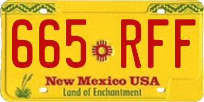 NM license plate 665RFF
