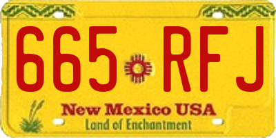 NM license plate 665RFJ
