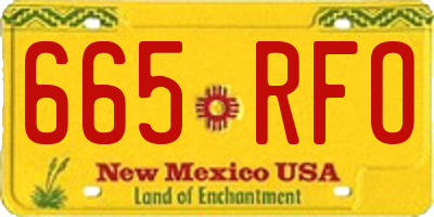 NM license plate 665RFO