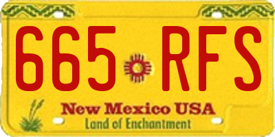 NM license plate 665RFS