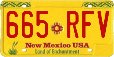NM license plate 665RFV
