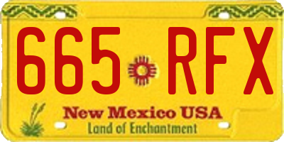 NM license plate 665RFX