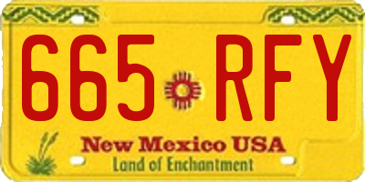 NM license plate 665RFY