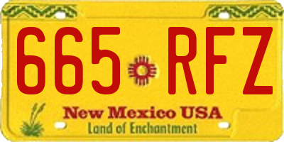 NM license plate 665RFZ