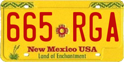NM license plate 665RGA