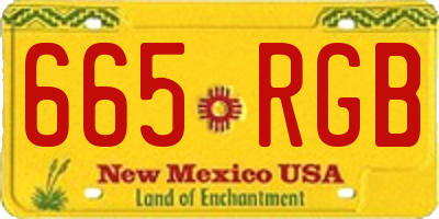 NM license plate 665RGB