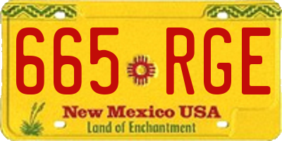 NM license plate 665RGE