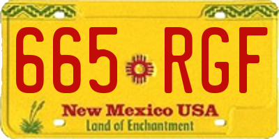NM license plate 665RGF