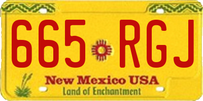 NM license plate 665RGJ