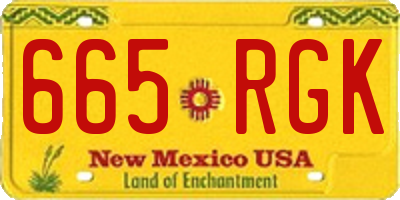 NM license plate 665RGK
