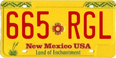 NM license plate 665RGL