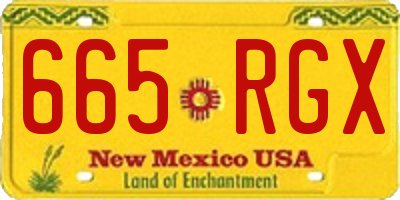 NM license plate 665RGX