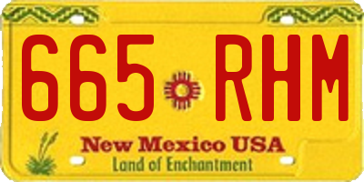 NM license plate 665RHM