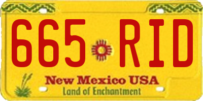 NM license plate 665RID