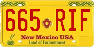 NM license plate 665RIF