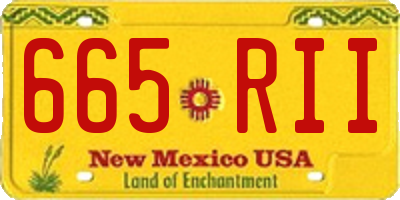 NM license plate 665RII