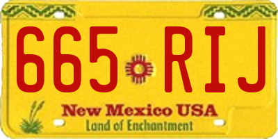 NM license plate 665RIJ