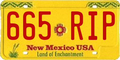 NM license plate 665RIP