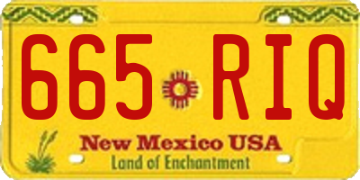 NM license plate 665RIQ