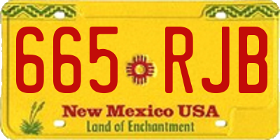 NM license plate 665RJB