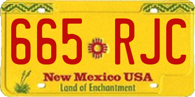 NM license plate 665RJC