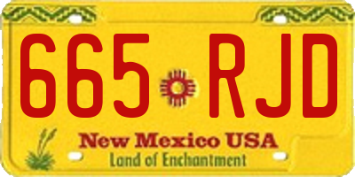 NM license plate 665RJD