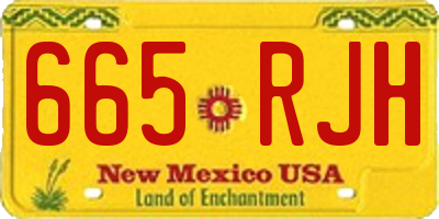 NM license plate 665RJH