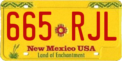 NM license plate 665RJL