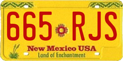 NM license plate 665RJS