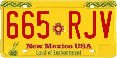NM license plate 665RJV
