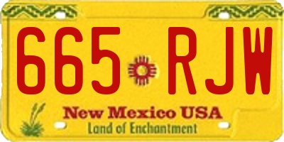 NM license plate 665RJW