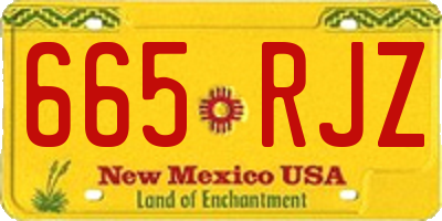 NM license plate 665RJZ