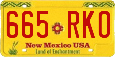 NM license plate 665RKO