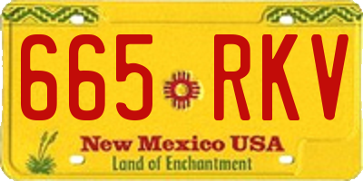 NM license plate 665RKV